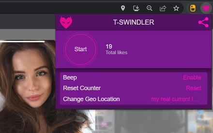 T-swindler extension is extra features for tinder, auto swipe, change location, extra filtering and more